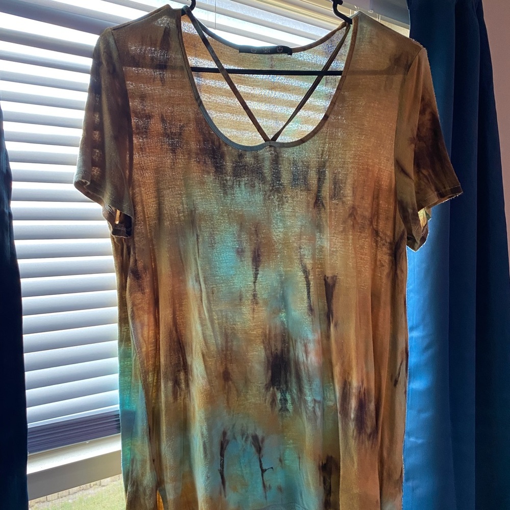 Brown/Blue/Mustard Colored Shirt